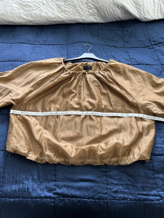 Gold-tone Blouse Top Banana Republic Balloon Sleeves - Picture 4 of 11